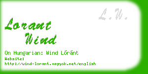 lorant wind business card