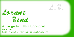 lorant wind business card